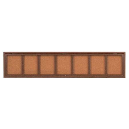 United Visual Products Sliding Door Indoor Enclosed Corkboard, 6 UV9026ACS-BRONZE-COBACC